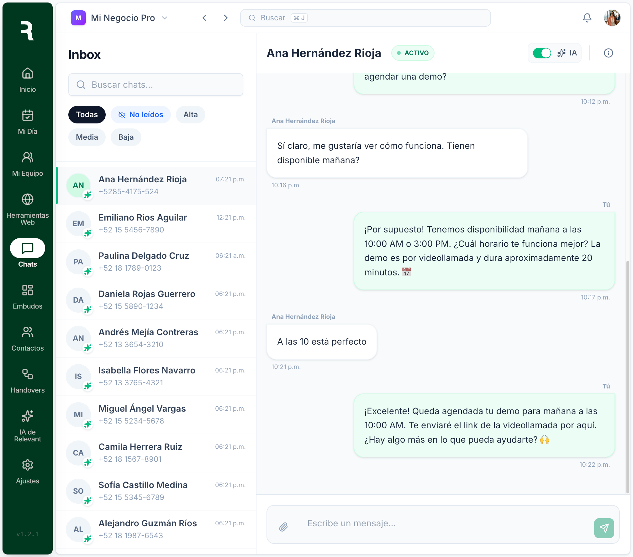 Tu asistente de ventas trabaja 24/7